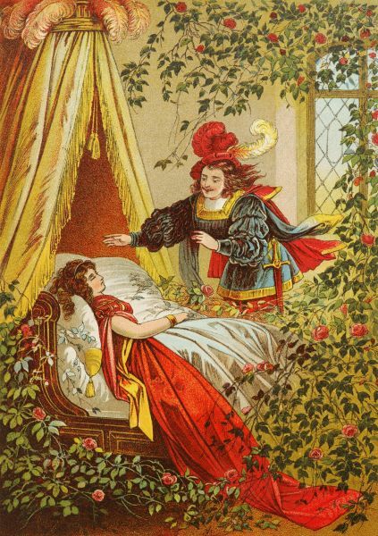Иллюстрация Хайнриха Лойтеманна к сказке «Спящая красавица», XIX век.
