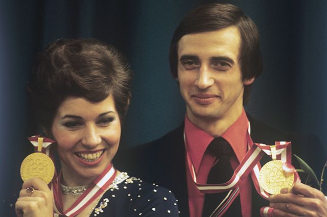 Людмила Пахомова и Александр Горшков - победители XII Олимпийских игр в танцах на льду, 1976 г.