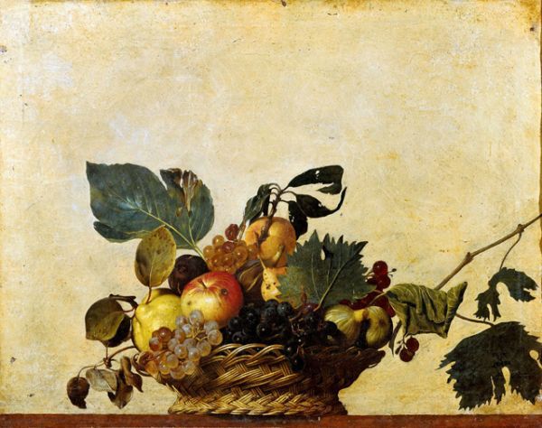 В 1596 году он создает первый натюрморт в истории итальянской живописи — «Корзина с фруктами».