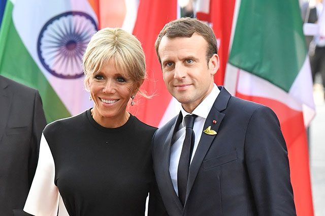 Президент Франции Эммануэль Макрон с супругой Брижит.