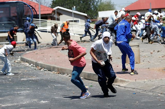 Протесты в Йоханнесбурге.