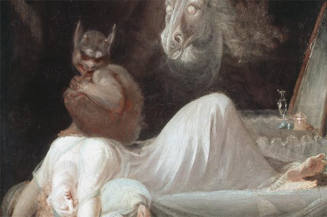 На картине английского художника Генри Фюзели «Ночной кошмар» на груди спящей женщины сидит инкуб — воплощение кошмаров и бессознательных страхов. 