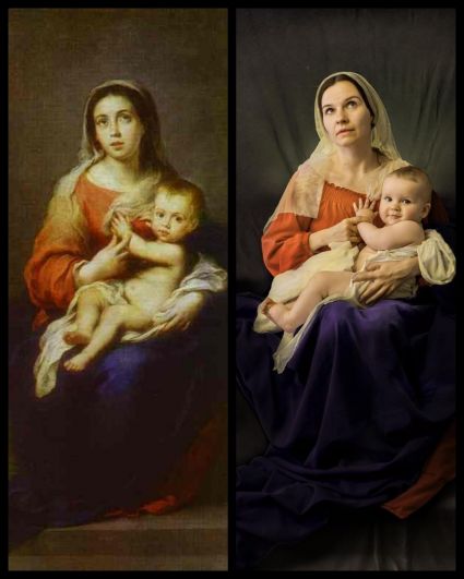 «Мадонна с Младенцем», художник - Бартоломео Эстебан Мурильо. Сложно отличить от оригинала.