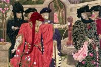 Генри Артур Пейн. Сцена в саду Темпла в первой части пьесы «Генрих VI», где сторонники враждующих фракций выбирают красные и белые розы.