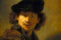 Рембрант, «Автопортрет в берете и отороченном мехом плаще», 1634 г.