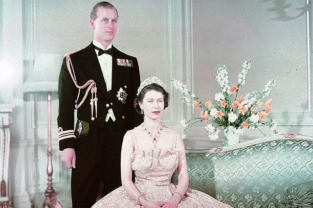 Принцесса Елизавета и герцог Эдинбургский Филипп в 1950 году.
