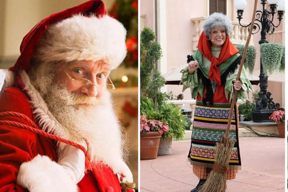В Италии Деда Мороза называют Баббо Натале. У него есть помощница фея. Бефана – добрая ведьма, приносящая подарки послушным детям в Италии. 