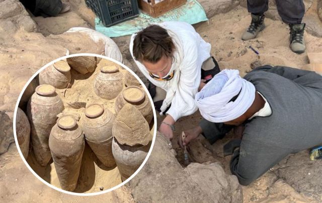 Запечатанные кувшины с вином, изготовленные 5000 лет назад, были обнаружены в гробнице женщины, которая считалась первой женщиной-фараоном Египта.