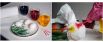 Плотно стяните варёное яйцо бумажной салфеткой и разведите в ёмкостях красители разного цвета. Ватной палочкой точечно наносите краситель на салфетку в произвольном порядке. Дайте краске 10-15 минут впитаться, снимите салфетку. 